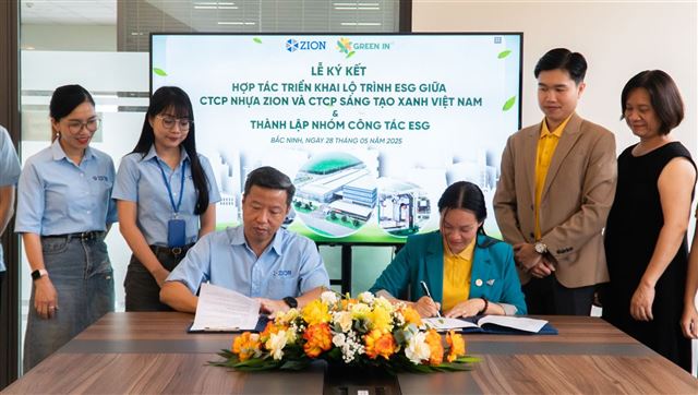 CÔNG TY CỔ PHẦN NHỰA ZION CHÍNH THỨC KÝ KẾT HỢP TÁC TRIỂN KHAI ESG